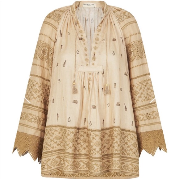 •SPELL• MUWALA Embroidered Blouse {almond} - Picture 2 of 10